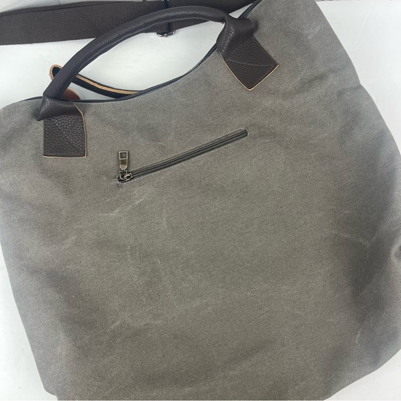 Grace Callie designs GENOVA bag in army green canvas w/leather trim-EUC - Picture 15 of 16